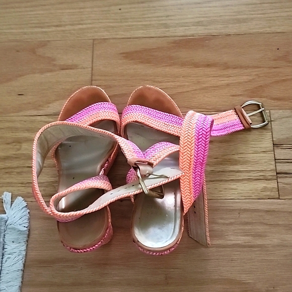 Stuart Weitzman Pink and Orange Wedges - Picture 4 of 4